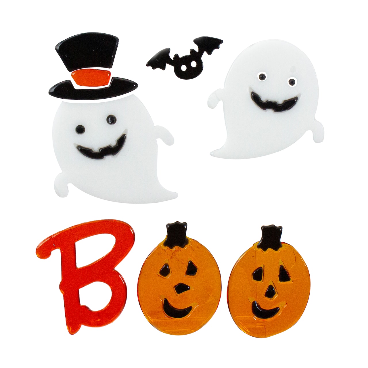 Pumpkin & Ghost "Boo" Halloween Gel Window Clings